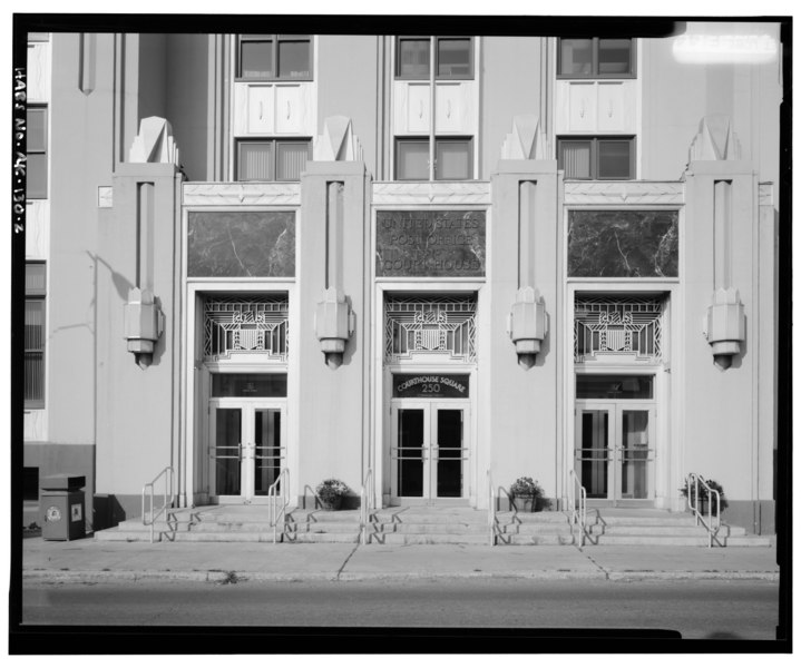 File:EAST FRONT, DETAIL OF ENTRANCE - U.S. Post Office and Courthouse, Cushman Street, between Second and Third Avenues, Fairbanks, Fairbanks North Star Borough, AK HABS AK,6-FAIBA,6-2.tif