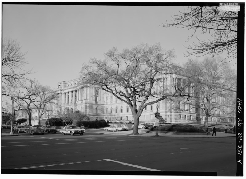 File:EAST REAR AND NORTH SIDE - Library of Congress, Northeast corner of First Street and Independence Avenue Southeast, Washington, District of Columbia, DC HABS DC,WASH,461A-4.tif