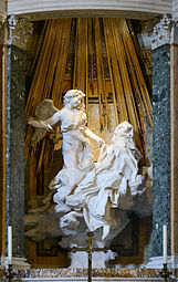 Ecstasy of Saint Teresa; by Gian Lorenzo Bernini; 1647–1652; marble; height: 3.5 m; Santa Maria della Vittoria, Rome[118]