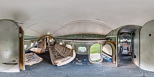 Interior photosphere of the VIP variant of the Yak-40, located at the Estonian Aviation Museum.(view as a 360° interactive panorama)