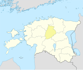 Harta regiunii Järva în cadrul Estoniei