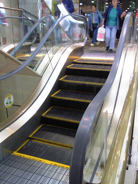The short escalator beneath the More's department store