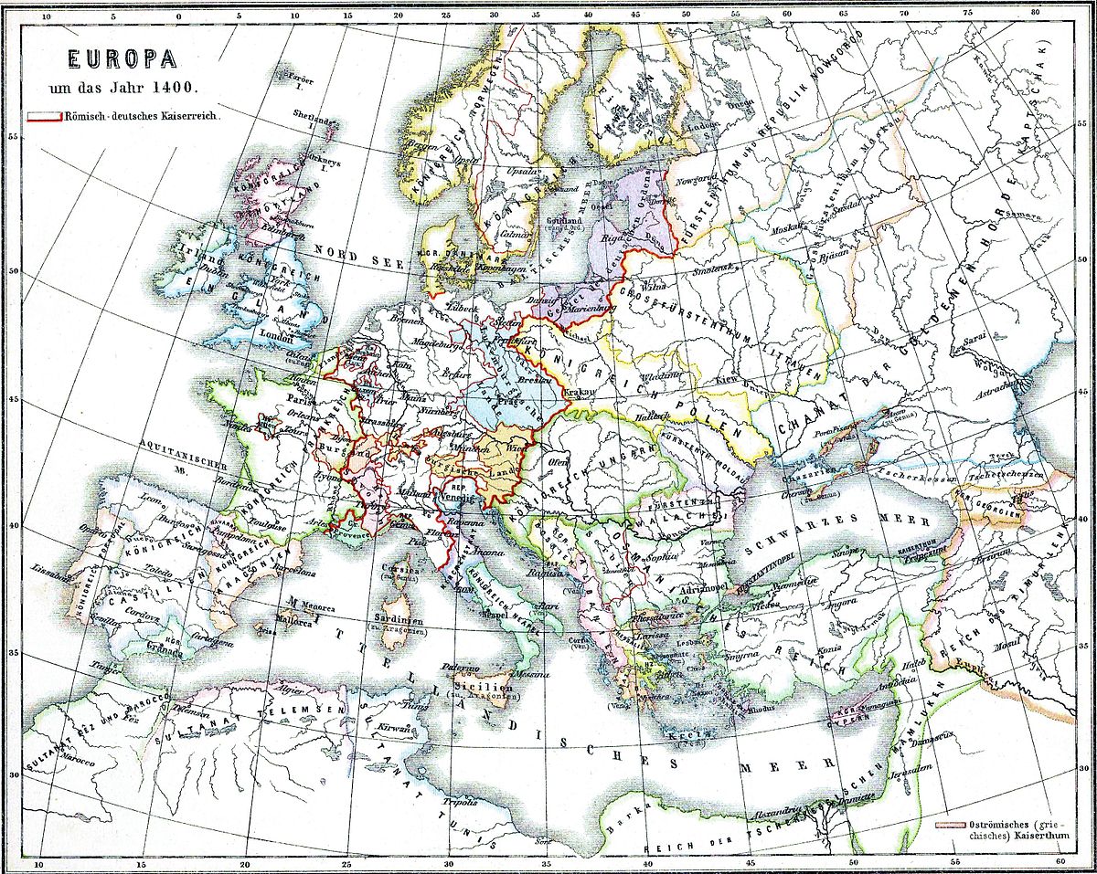 Карта россии 1400 года