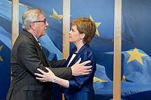 The president of the European Commission, Jean-Claude Juncker and first minister Nicola Sturgeon FM meets with Juncker.jpg