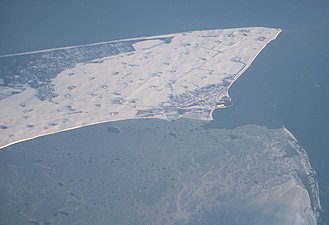 Falsters sydligaste punkt med Gedser färjehamn i december 2010