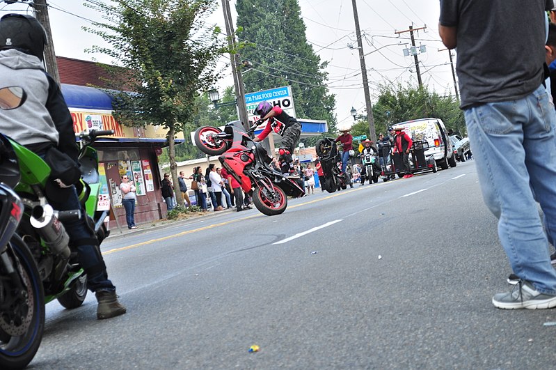 File:Fiestas Patrias Parade, South Park, Seattle, 2017 - 219 - Hollywood B and the West Coast Connections stunt team.jpg