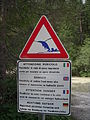 Advarselstavle i Dolomitterne