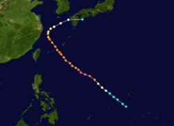 颱風佛瑞特的路徑圖