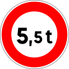 Weight limit (5.5 tonnes)