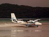 Landing on a beach on Barra, in the Outer Hebrides