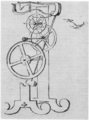 Projet d'horloge à pendule de Galilée, dessin de 1659.