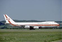 Boeing 747-200 der Garuda Indonesia in Zürich (1985)