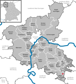 Läget för Geiersberg i Landkreis Schweinfurt