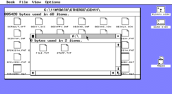 A graphical user interface with icons and windows (GEM 1.1 Desktop) Gem 11 Desktop.png