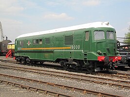 「英國鐵路18000號機車」在迪德科特鐵路中心（英語：Didcot Railway Centre），2011年7月31日拍攝。