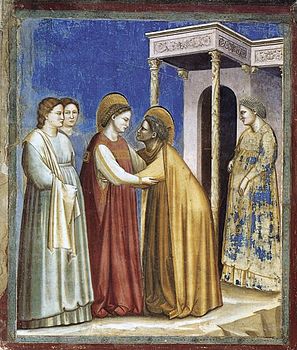 Giotto di Bondone - n° 16 scènes de la vie de la Vierge - 7. Visitation - WGA09192.jpg