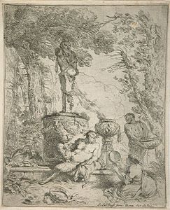 Giovanni Benedetto Castiglione - La fête devant l'autel de Terminus.jpeg