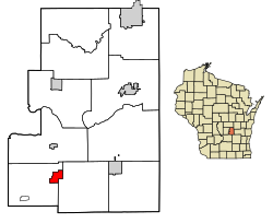 Green Lake County Wisconsin Incorporated and Unincorporated areas Kingston Highlighted.svg