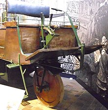 Driving seat and controls Grenville Steam Carriage 1875 Vorderrad.JPG