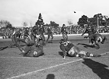 A match in Adelaide as part of American Independence Day celebrations in 1942 Gridiron in Adelaide 1942.jpg