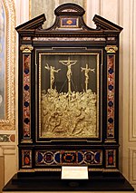 Guglielmo della porta (attr.), Crucifixión, hacia 1565, marco de hacia 1610.  01.jpg