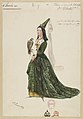 Français : Halévy - Charles VI - Paul Lormier 1842-1843 - 09. Isabeau et dames de sa suite à la chasse. Mme Gras, 1er costume.jpg