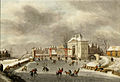 The ice in the moat outside the Heiligeweg Gate by Hermanus Numan, Rijksmuseum, 1808