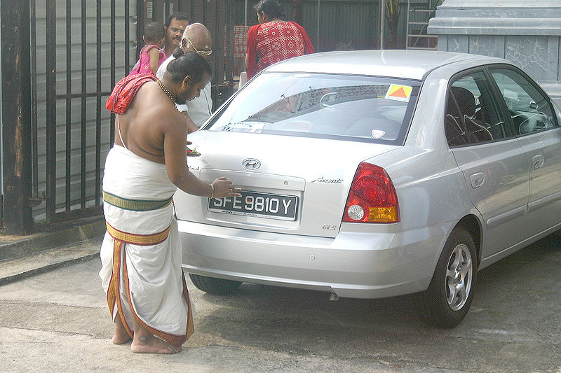 File:Hindu Blessing Car Singapore.jpg