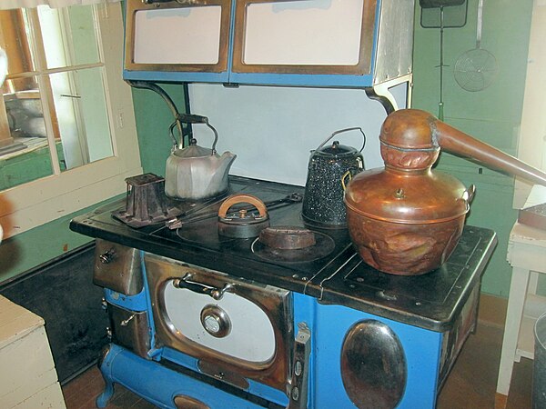 A stove at Holzwarth Ranch, Colorado