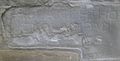 Reformationsdenkmal an der Südfassade der Hospitalkirche in Stuttgart, Wandrelief Nr. 16 (Nummerierung siehe file:Hospitalkirche, 002.jpg): Inschrift:„Melanchthon / Oekolampad / ... us]“.