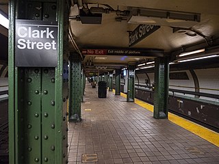 <span class="mw-page-title-main">Clark Street station</span> New York City Subway station in Brooklyn