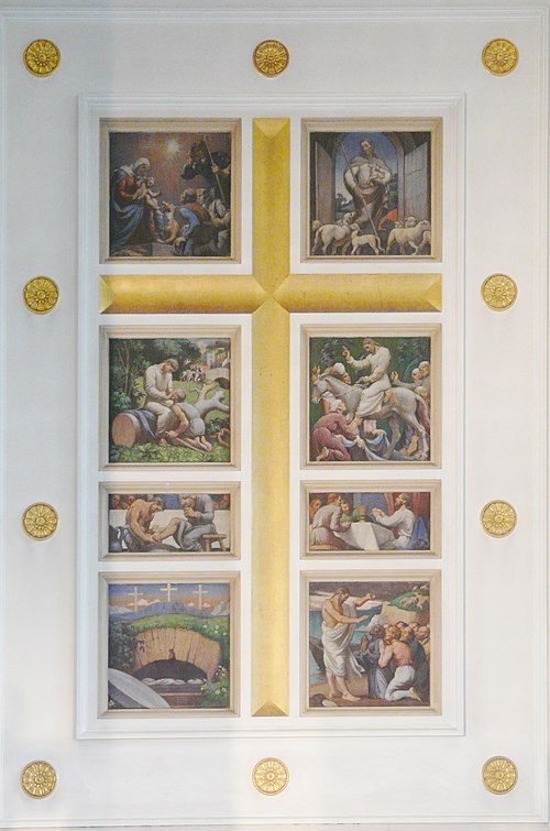 Main-altar reredos mural by Brian Thomas