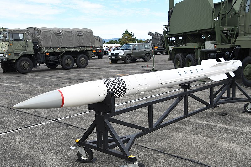 File:JASDF MIM-104 Patriot PAC-3 Missile(dummy model) left front view at Hamamatsu Air Base October 20, 2019 01.jpg