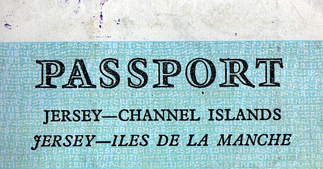 Îles de la Manche (Channel Islands) used in a Jersey passport
