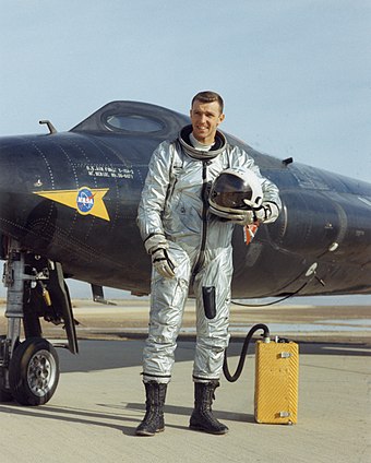 Engle with the X-15A-2 aircraft in 1965