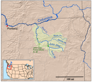 Map of the John Day River watershed.