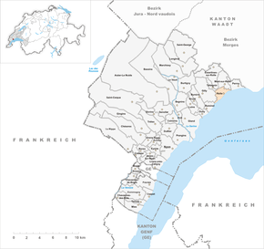 Poziția localității Rolle