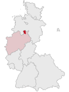 Map of Germany, position of the Lübbecke district highlighted