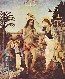 Le Baptême du Christ, par Verrocchio.