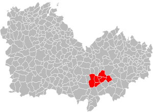Location of the Communauté de communes du Mené in the Côtes-d'Armor department