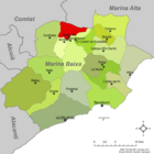 Расположение муниципалитета Беньярда на карте провинции