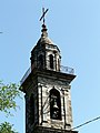 Il campanile della chiesa di Nostra Signora della Guardia, Loco, Rovegno, Liguria, Italia