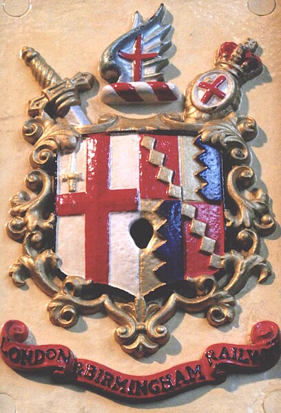 London & Birmingham Railway coat of arms on the original Euston station gates displayed at the National Railway Museum in York