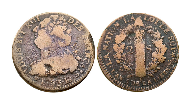 File:Louis XVI Æ Double sol 1793 France.jpg