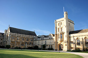 Mansfield College Main Building and JCR with Library on the left.