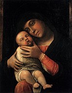 安德烈亞·曼特尼亞的《波爾迪佩佐利聖母（英語：Poldi Pezzoli Madonna）》，45.2 × 35.5cm，約作於1490－1500年，來自吉安·賈科莫·波爾迪·佩佐利的藏品[15]