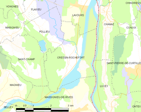 Poziția localității Cressin-Rochefort