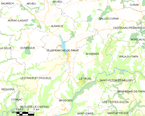 Poziția localității Villefranche-de-Panat