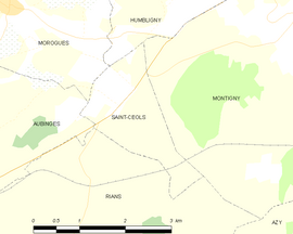 Mapa obce Saint-Céols