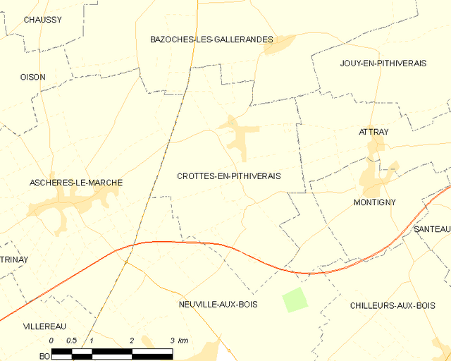 Poziția localității Crottes-en-Pithiverais